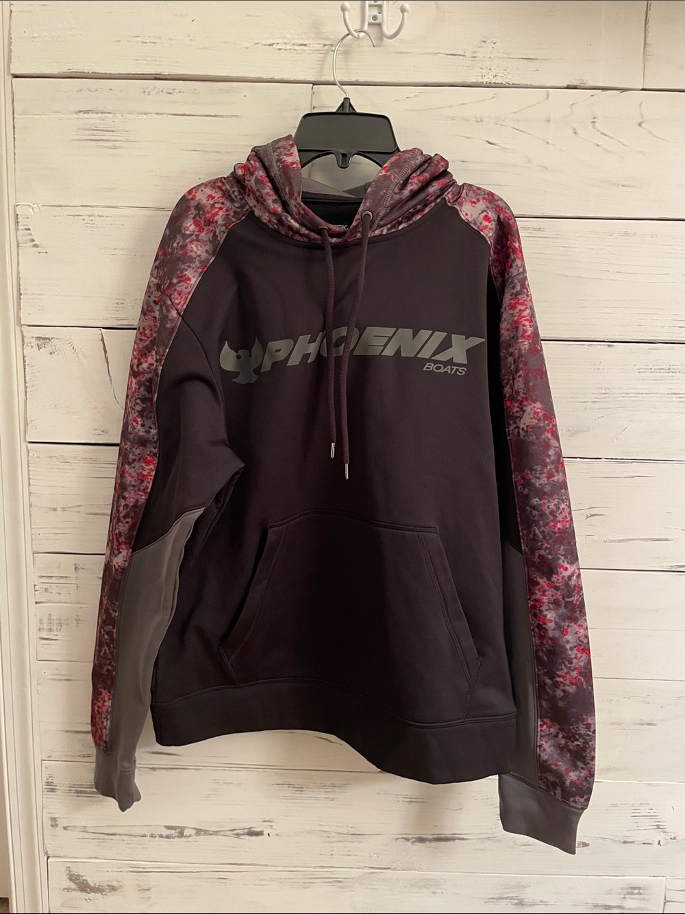 Sport-Tek Phoenix Boats Hooded Pullover in Maroon and Gray